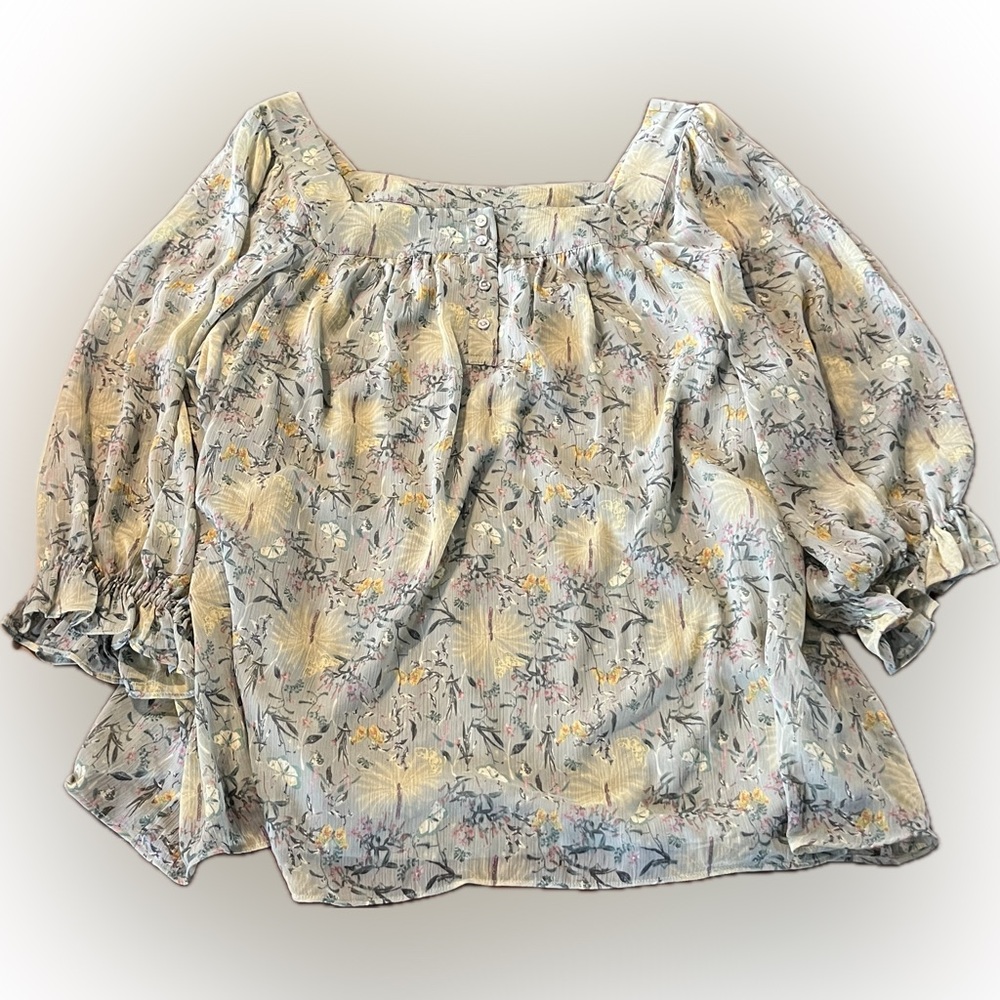 LC Lauren Conrad Pastel Floral Blouse